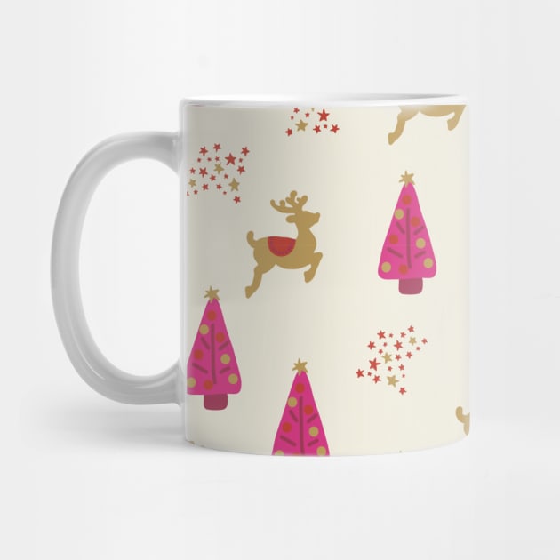Reindeer and Christmas Trees by Sandra Hutter Designs
